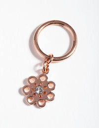 Rose Gold Surgical Steel Flower Charm Clicker Earring - link has visual effect only