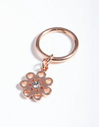 Rose Gold Surgical Steel Flower Charm Clicker Earring - link has visual effect only