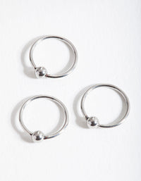 Surgical Steel Circle Bead Hoop Earring 3 Pack - link has visual effect only