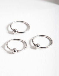Surgical Steel Circle Bead Hoop Earring 3 Pack - link has visual effect only