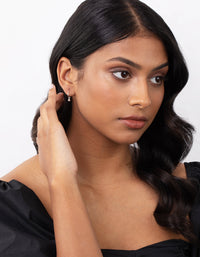 Sterling Silver Mini Bead Hoop Earrings - link has visual effect only
