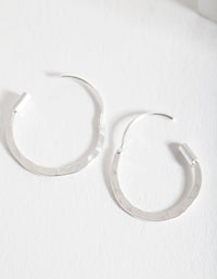 Sterling Silver Hammered Hoop Earrings - link has visual effect only