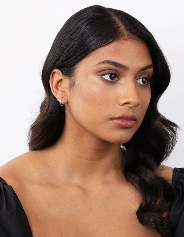 Sterling Silver Hammered Hoop Earrings