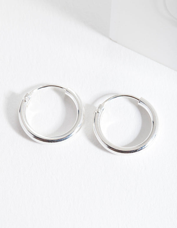 Sterling Silver Mini Polished Hoop Earrings
