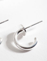 Sterling Silver Open Third Hoop Earrings - link has visual effect only