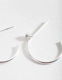 Sterling Silver Cubic Zirconia Top Hoop Earrings - link has visual effect only