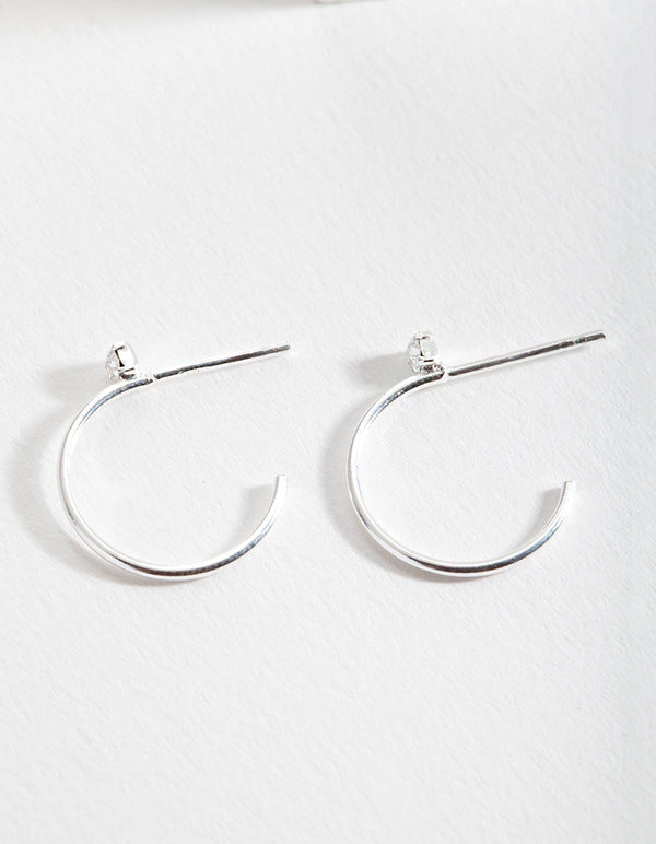 Sterling Silver Cubic Zirconia Top Hoop Earrings