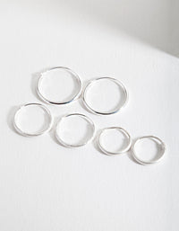 Sterling Silver Satin Hoop Earring Pack - link has visual effect only