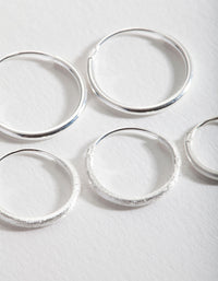 Sterling Silver Satin Hoop Earring Pack - link has visual effect only