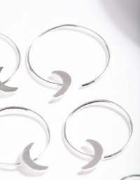 Sterling Silver Moon Graduating Hoop Earring 3 Pack - link has visual effect only