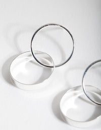 Sterling Silver Double Circle Drop Earrings - link has visual effect only