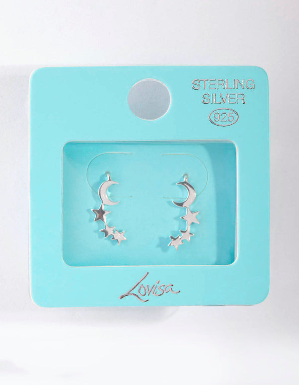 Sterling Silver Celestial Drop Earrings