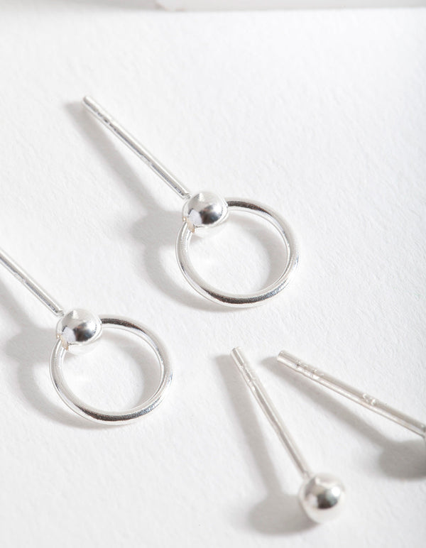 Sterling Silver Open Circle Stud 2 Pack