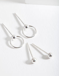 Sterling Silver Open Circle Stud 2 Pack - link has visual effect only