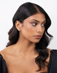 Sterling Silver Cubic Zirconia Stick Stud Earrings - link has visual effect only