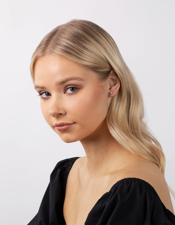 Sterling Silver Cross Stud Earrings