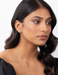 Sterling Silver Diamante Starburst Stud Earrings - link has visual effect only