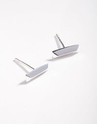 Sterling Silver Facet Bar Stud Earrings - link has visual effect only