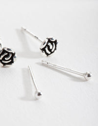 Sterling Silver Rose Stud Earring Pack - link has visual effect only
