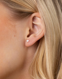 Sterling Silver Star Heart Cubic Zirconia Stud Earring Pack - link has visual effect only