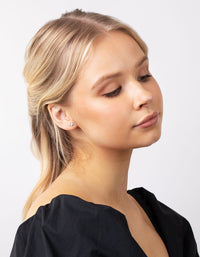 Sterling Silver Ball Dog Stud Earring 2 Pack - link has visual effect only