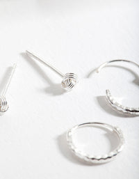 Sterling Silver Knot Stud and Hoop Earring 2 Pack - link has visual effect only