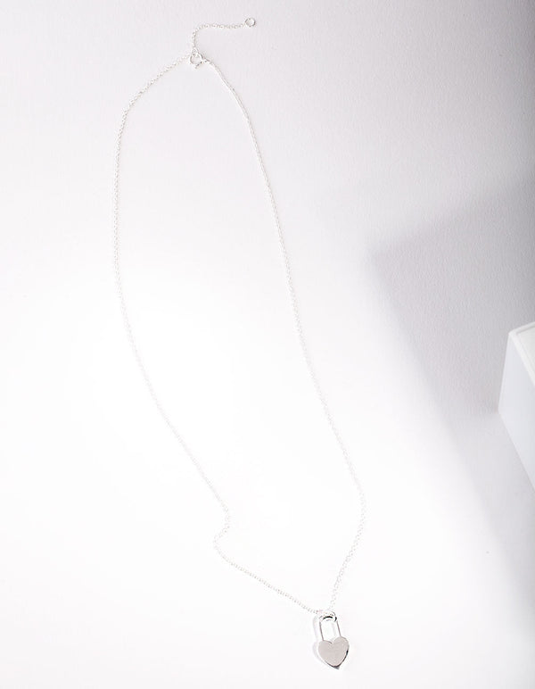 Sterling Silver Love Heart Lock Necklace