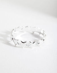 Sterling Silver Star Band Ring - link has visual effect only