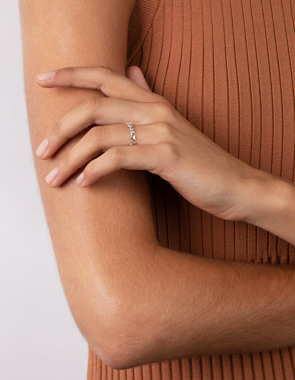 Sterling Silver Star Band Ring