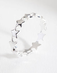 Sterling Silver Star Band Ring - link has visual effect only