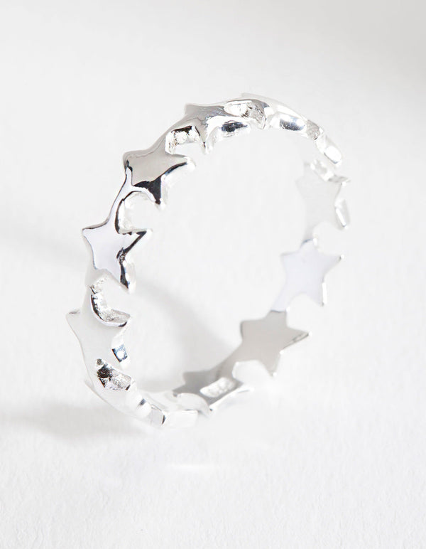 Sterling Silver Star Band Ring