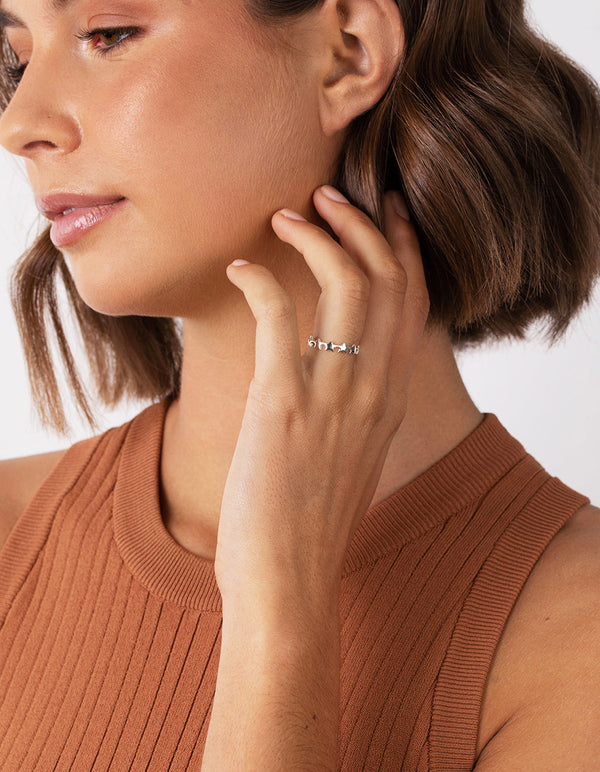Sterling Silver Star Band Ring