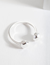 Sterling Silver Faceted Ball Open Ring - link has visual effect only