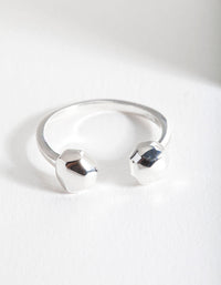 Sterling Silver Faceted Ball Open Ring - link has visual effect only