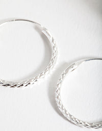 Sterling Silver Textured Hoop Earrings - link has visual effect only