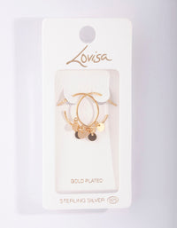 Gold Plated Sterling Silver Jingle Disc Hoop Earrings - link has visual effect only