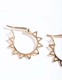 Gold Plated Sterling Silver Sun Hoop Earrings - link has visual effect only