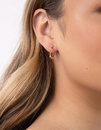Gold Plated Sterling Silver Sun Hoop Earrings - link has visual effect only