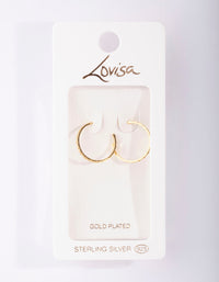 Gold Plated Sterling Silver Greek Key Hoop Earrings - link has visual effect only