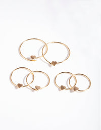 Gold Plated Sterling Silver Gradual Heart Hoop Earring Pack - link has visual effect only