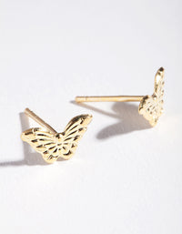 Gold Plated Sterling Silver Butterfly Stud Earrings - link has visual effect only