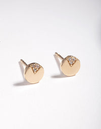 Gold Plated Sterling Silver Quarter Pave Stud Earrings - link has visual effect only