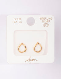Gold Plated Sterling Silver Organic Stud Earrings - link has visual effect only