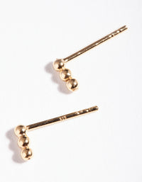 Gold Plated Sterling Silver Triple Ball Stud Earrings - link has visual effect only