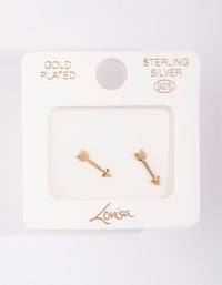 Gold Plated Sterling Silver Mini Arrow Stud Earrings - link has visual effect only