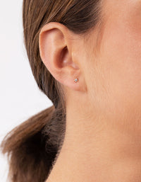 Gold Plated Sterling Silver Star Stud Hoop Earring 2 Pack - link has visual effect only