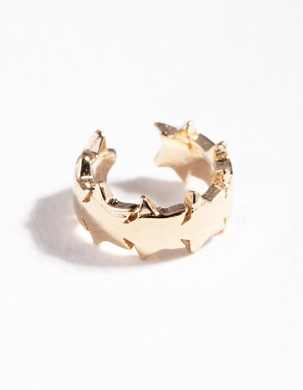 Gold Plated Sterling Silver Star Ear Cuff