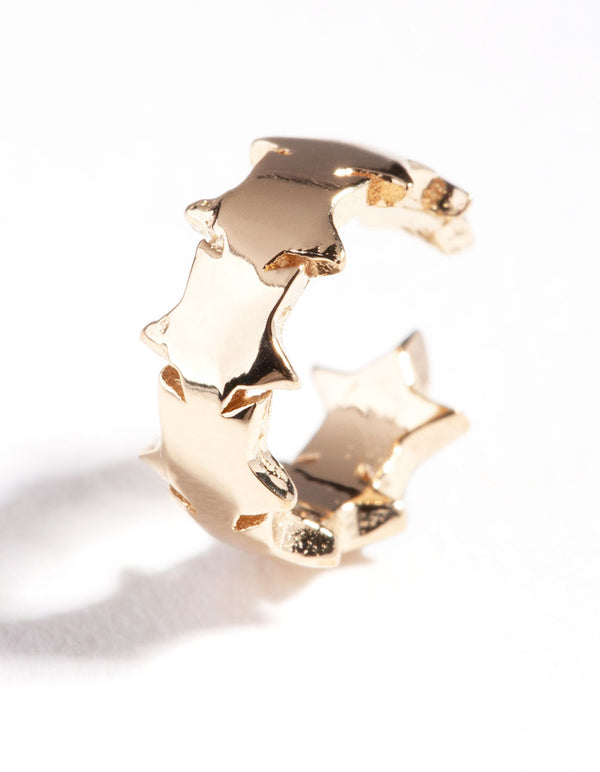 Gold Plated Sterling Silver Star Ear Cuff
