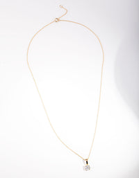 Gold Plated Sterling Silver 1 Carat Cubic Zirconia Necklace - link has visual effect only