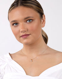 Gold Plated Sterling Silver 1 Carat Cubic Zirconia Necklace - link has visual effect only